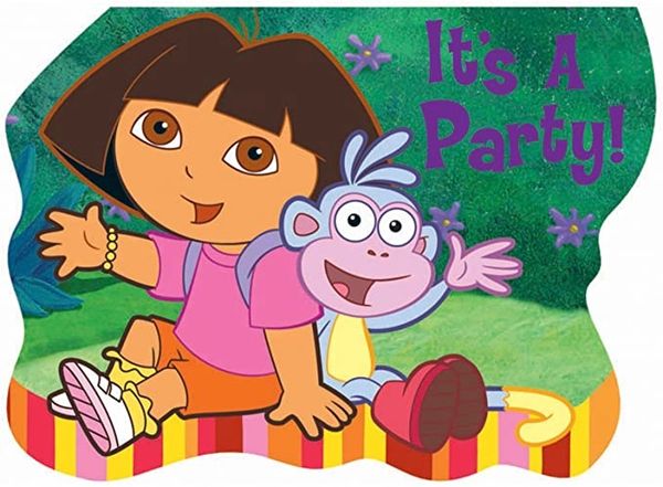 Rare Dora the Explorer Birthday Party Fiesta Invitations, 8ct - Discontinued