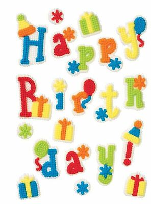 *Edible Happy Birthday Icing Cake Topper Decorations