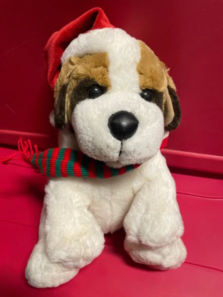 Preferred Plush Puppy with Scarf Christmas Holiday Santa Dog Toy Sale - Holiday Sale