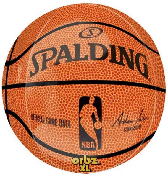 (#13) NBA Spalding Basketball Foil Orbz Balloon, 16in
