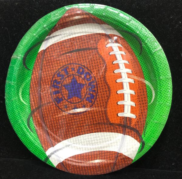 *First Down Football Party Plates, 7in - 8ct