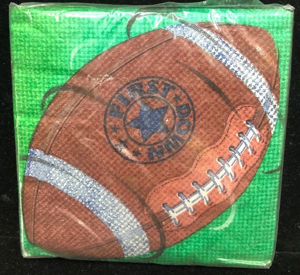 *First Down Football Party Beverage/Cocktail Napkins, 16ct