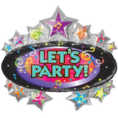 (#20) Let's Party Marquee Birthday Super Shape Foil Balloon, 31in