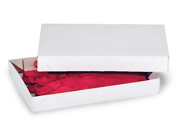 White Gift Boxes 2pc - 10 x 7 x 1 1⁄2in - Glove Box, Scarf Box