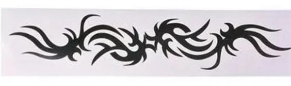 *Black Tribal Band Tattoo, Thick Flames Temporary Body Art