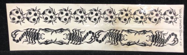 *Black Insect Band Tattoos, 2 packs, Temporary Body Art - Ladybugs, Scorpions - Halloween