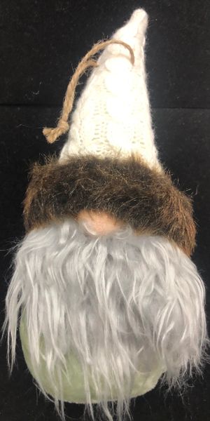 Gnome Plush, 11in, Gray Beard, Green - Holiday Sale - Christmas Gift Ideas