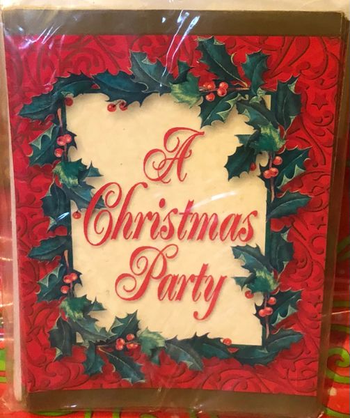 BOGO SALE - Christmas Holly Party Invitations, Red - 8ct - Holiday Sale - A Christmas Story