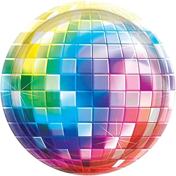 *Rainbow Disco Ball Party Cake Plates, 7in - 8ct