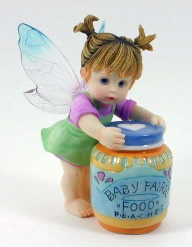 My Little Kitchen Fairies: Peaches Baby Food Baby Fairy Figurine, By Enesco - 2004