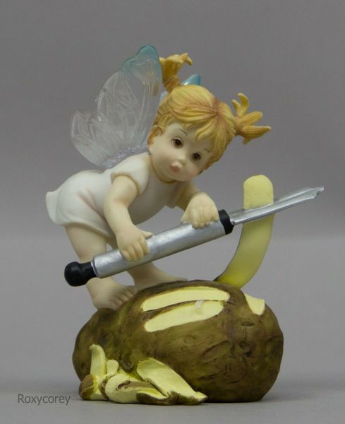 My Little Kitchen Fairies: Potato Fairie, Peeling Potato Fairy Figurine - 2003 - by Enesco