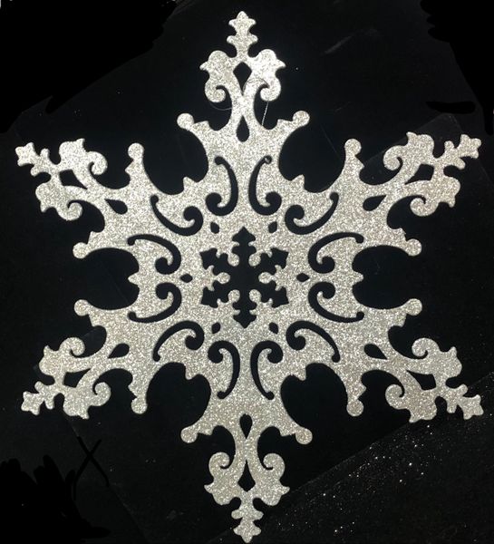 Giant Silver Glitter Snowflake Winter Decorations, 12in - Chanukah Holiday Sale