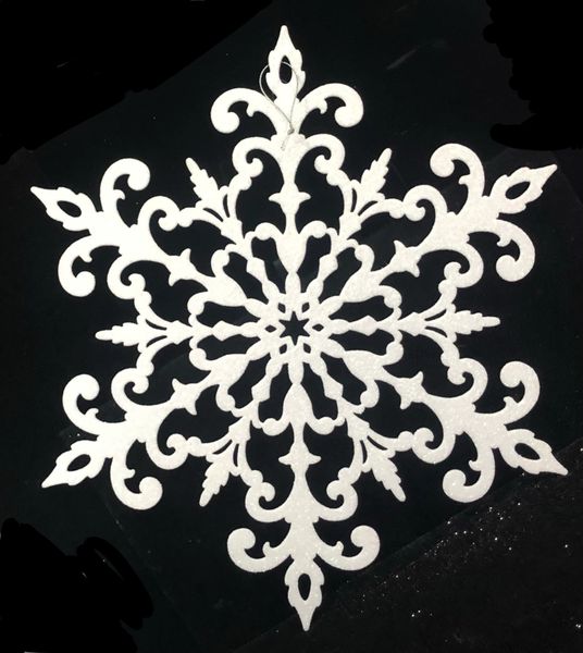 Giant White Glitter Snowflake Winter Decoration, 12in - Chanukah Holiday Sale