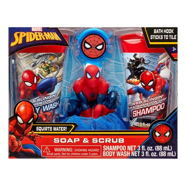 Marvel Spider-Man Soap & Scrub Bath Gift Set with Figure - Christmas Gifts