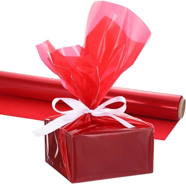 Red Cellophane Wrap - 20in x 5ft - Red Gift Wrap