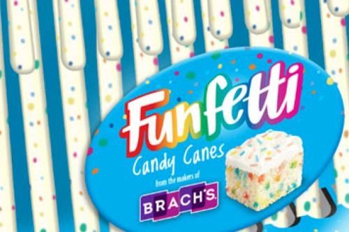 Brach's Funfetti Candy Canes, Birthday Cake Flavored Holiday Candy, Christmas Stocking Stuffer - 12ct - Holiday Sale