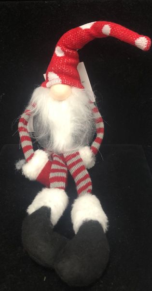 Gnome Shelf Sitter, 15in, Red, Gray - Holiday Sale - Christmas Gift Ideas