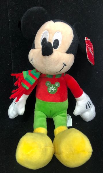 Christmas Mickey Mouse Plush, 10in - Christmas Holiday Novelty Gifts