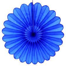 Royal Blue Tissue Fan Decorations - 27in - Paper Fan - Blue Decorations - Chanukah Holiday Sale