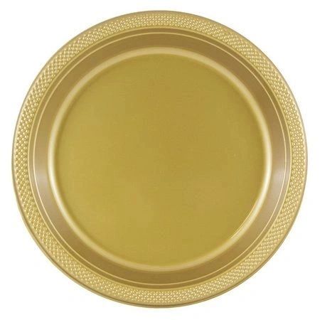 Gold Plastic Party Plates, 9in - 10ct