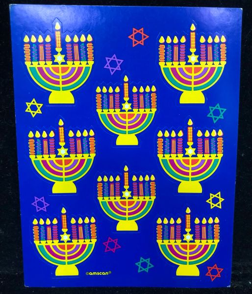 Hanukkah Stickers - 4 Sheets - Chanukah Holiday - Menorahs