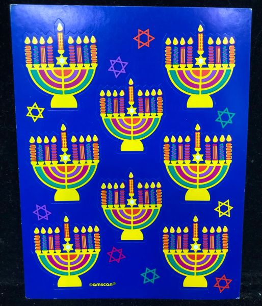 Hanukkah Stickers - 2 Sheets - Chanukah Holiday - Menorahs