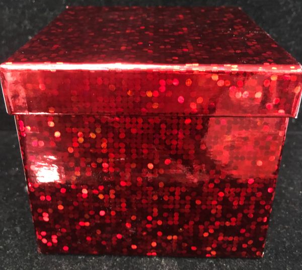 Red Gift Boxes, 4x4x4in - 2 piece set