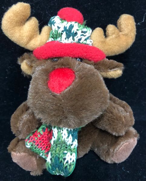 Christmas Reindeer Plush, 6in - Holiday Novelty Gifts