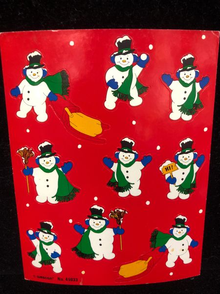 Snowman Stickers - 2 Sheets - Christmas