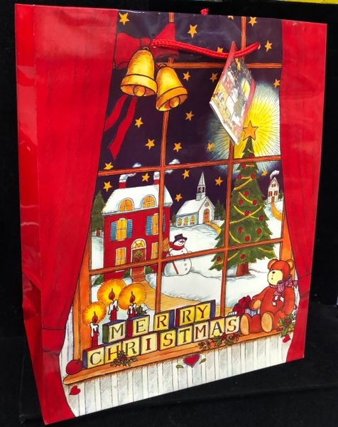 Christmas Window Gift Bag, Large, 13in - Holiday Sale