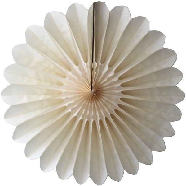 White Tissue Fan Decorations - 27in - Paper Fan - White Decorations
