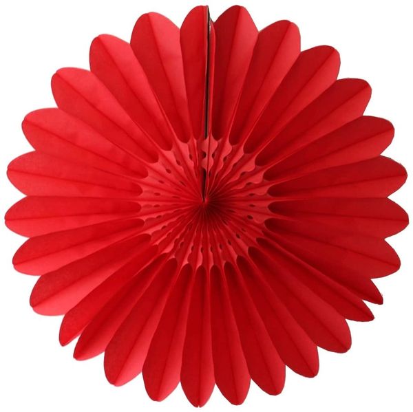 Red Paper Tissue Fan - 27in