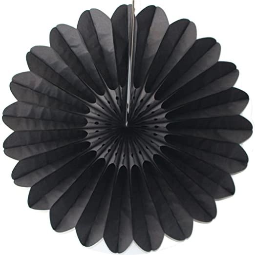 Black Paper Tissue Fan - 27in