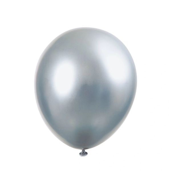 Silver Platinum Latex Balloons, 12in - 6ct