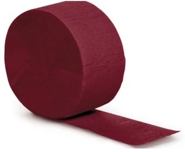 *Burgundy Crepe Streamers, 81ft - Burgundy Red Decorations