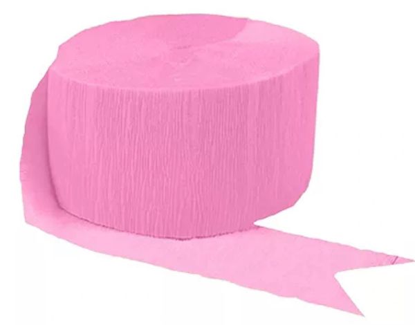 *Pink Crepe Streamers, 81ft - Pink Decorations