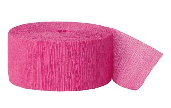 *Hot Pink Crepe Streamers, 81ft - Pink Decorations