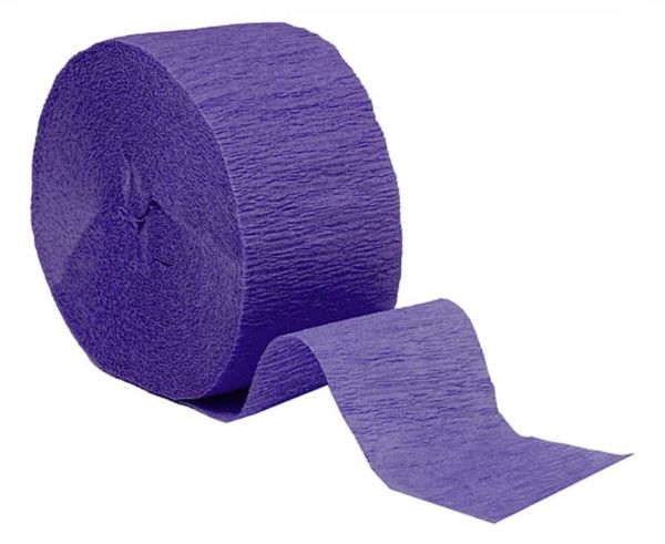 *Purple Crepe Streamers, 81ft - Purple Decorations