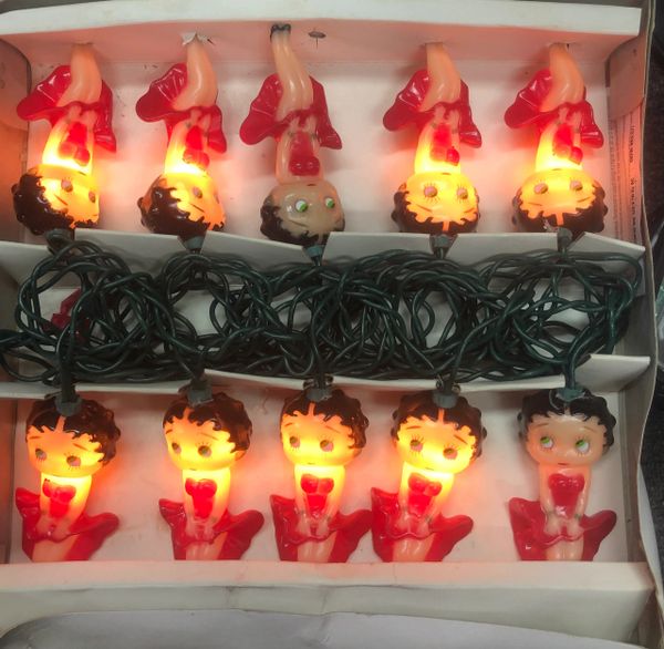 Rare Vintage Betty Boop Lights- Christmas String Party Lights - 120 Volts by Kurt Adler - 1999