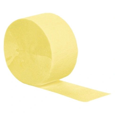 Soft Yellow Green Crepe Streamers, 81ft - Yellow Decorations