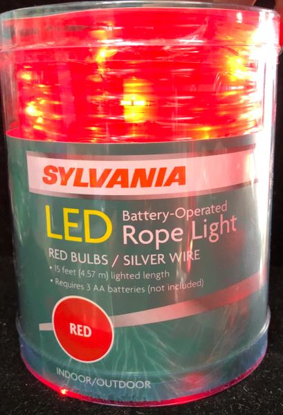 *Sylvania LED Red Rope Light, 15ft - Battery Operated