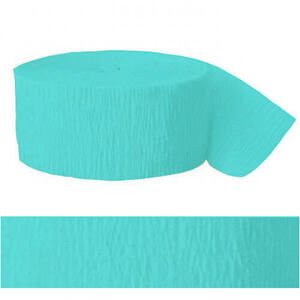 Teal Crepe Streamers, 81ft - Teal Decorations