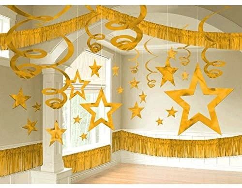 Giant Gold Metallic Room Party Decoration Kit - 28pcs - Gold Decorations - Party Sale