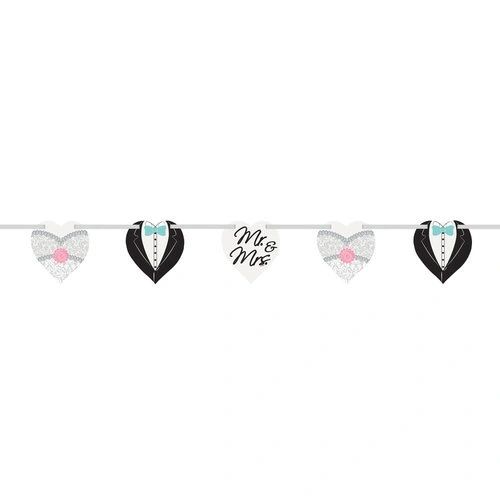 Mr & Mrs Cutout Garland Decoration, Engagement Party, Bride & Groom Banner, 6.5ft - Wedding - Anniversary - Bridal