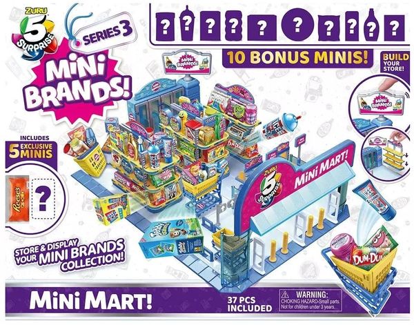 5 Surprise Mini Mart with 15 Bonus Mini Brands Series 3, 37pcs - Toy Sale