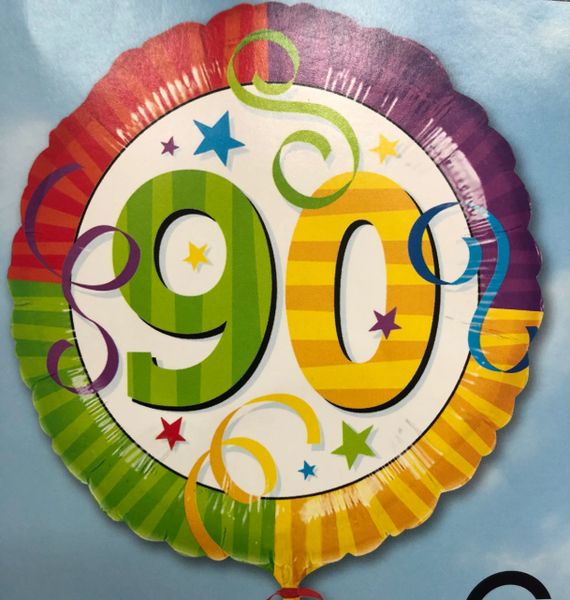 BOGO SALE - 90th Birthday Foil Balloons, 18in