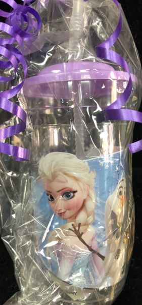 *Disney Frozen Elsa, Anna & Olaf Sport Tumbler Drinking Cup with Straw, 6in