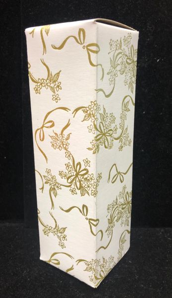 Tall White Gift Boxes with Gold Floral Design - 8 x 2.5 x 2.5 - Vase Box