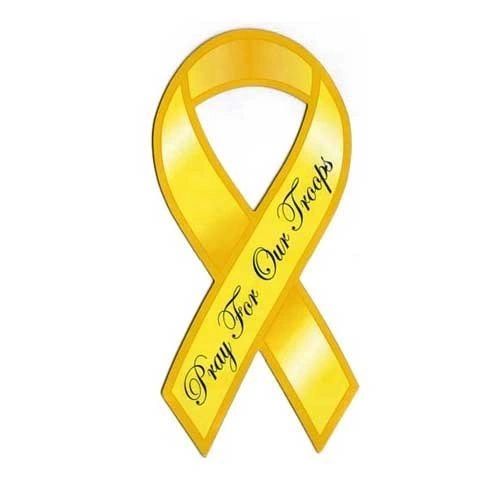 *Patriotic Magnet Ribbon: Pray for Our Troops, Yellow Ribbon