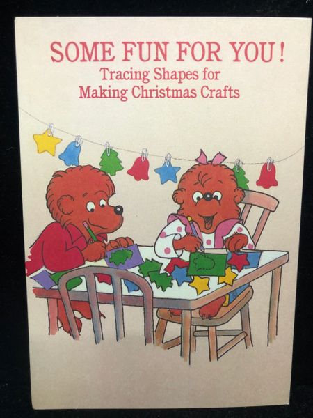 Rare Vintage Berenstain Bears Kids Holiday Play Card - by Gibson Greetings, 1990 - Discontinued - Christmas Card - 1ct